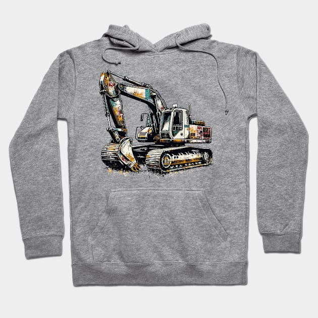 Excavator Hoodie by Vehicles-Art